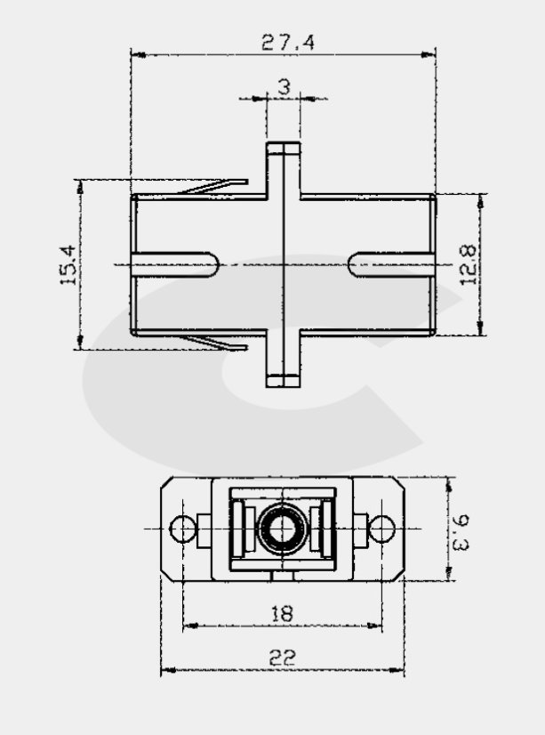 Optická spojka SC OM3 multimode jednoduchá (SC-SC), rozměr