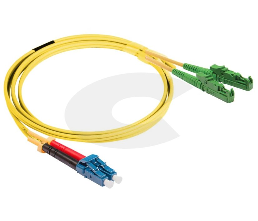 Optický patch kabel E2000/APC-LC/PC 9/125 OS2, G657A1, duplex, 10m