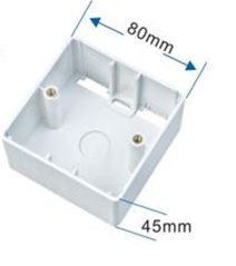 Univerzální krabice pod zásuvku, 80x80mm, hloubka 45mm