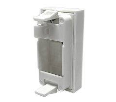 Parapetní zásuvka pro 1 keystone modul 22,5x45mm s prachovou krytkou, 22,5x45mm