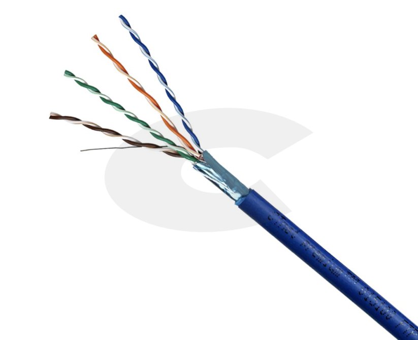 CTnet kabel FTP cat.5e, drát, LSZH 