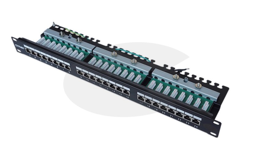 19" Patchpanel 24 port UTP Cat.6, 1U