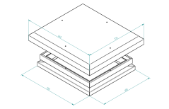 RAX-RV-V66-X1, Kryt ventilační jednotky IP5X, montáž na redukci, výkres