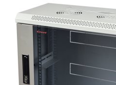 CTnet 19" nástěnný rozvaděč SLIM 6U, hl.300mm,  skleněné dveře