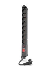 19“ rozvodný panel Acar S 8x230V 3m kabel 19“ rozvodný panel Acar S 8x230V 3m kabel