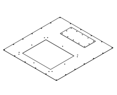 RAC-RV-X66-XV, Redukce pro montáž ventilační jednotky do čepice RIE 600x600 mm