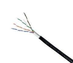 CTnet kabel UTP cat.5e, drát, PE/PVC (venkovní dvouplášť)