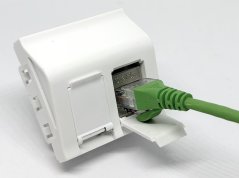 Para - parapetní zásuvka pro 2x RJ-45, 45x45mm, bílá