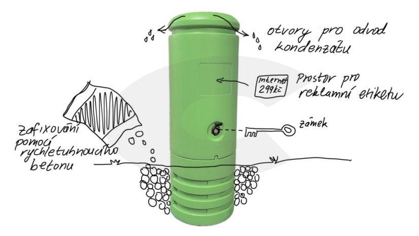 Optický pilířový rozvaděč CTnet C1, pro optický box