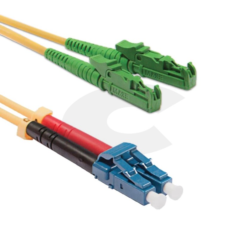 Optický patch kabel E2000/APC-LC/PC 9/125 OS2, G657A1, duplex, 10m