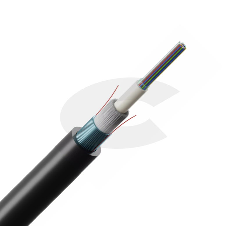 Optický kabel 12vl. 9/125 zodolněný, venkovní/vnitřní LSZH, 7,5mm