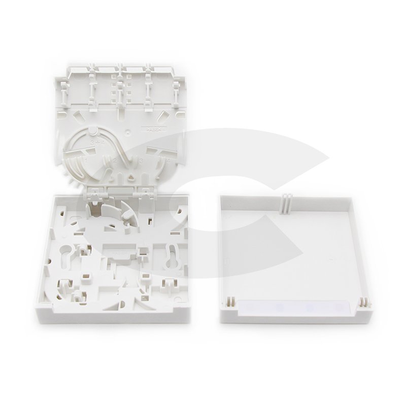 OZI4 - optická zásuvka na omítku pro 4xSC/ 4xLC adaptéry. zadní pohled