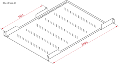 RAX-UP-350-A1 - 19“ Fachboden perforiert 1U 350mm
