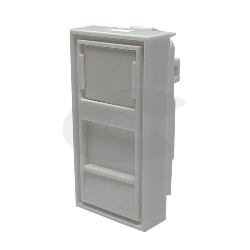 Parapetní zásuvka pro 1 keystone modul 22,5x45mm s prachovou krytkou
