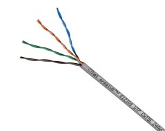 CTnet kabel UTP cat.5e drát LSZH světle šedý (Dca), 305m