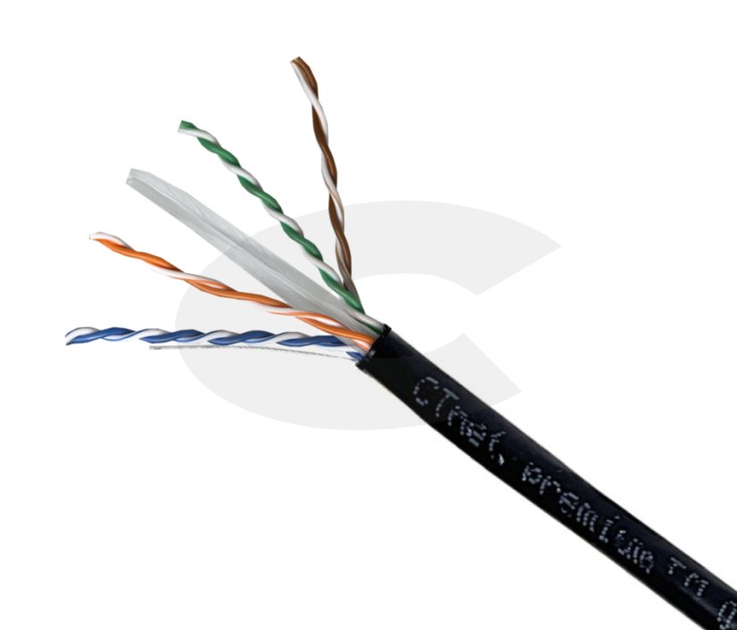CTnet kabel UTP cat.6 drát PE venkovní jednoplášť, 305m