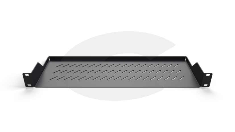 19“ Police CTnet REX s perforací 1U 150mm, prední uchycení na vertikální lišty