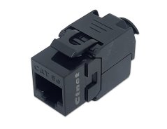 CTnet keystone UTP RJ45 cat.5e samozářezový, černý