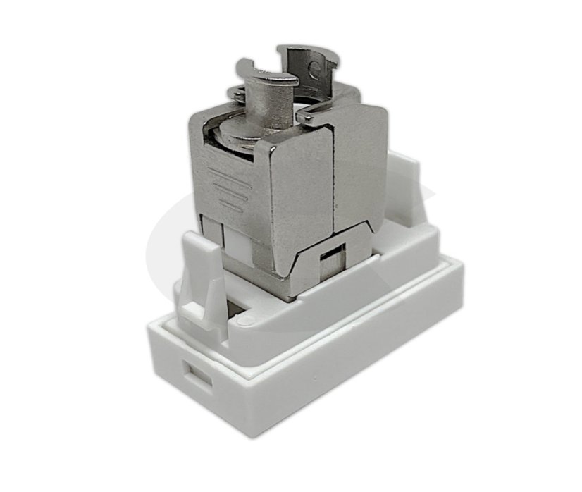 Parapetní zásuvka pro 1 keystone modul 22,5x45mm s prachovou krytkou s keystone