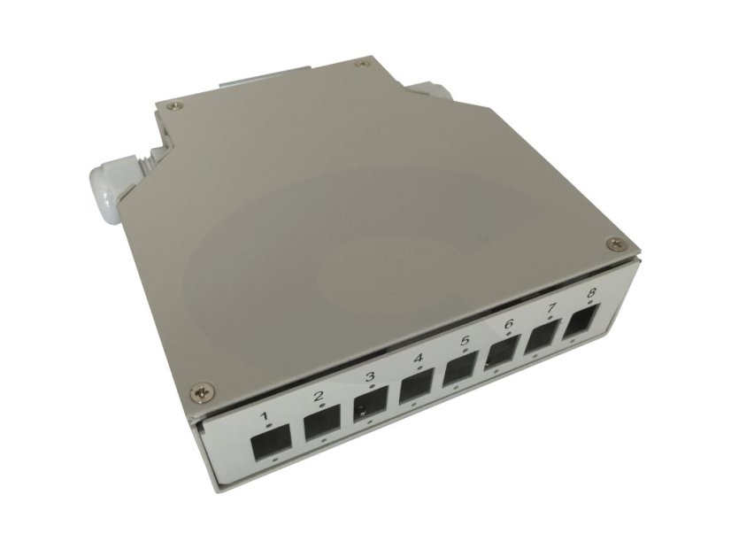 Opticky box na DIN listu 8x SC (LC), 125x132x35mm