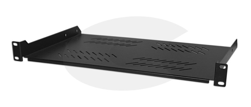 19“ Fachboden perforiert 1U 280mm, schwarz