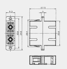 Optická spojka SC OM2 multimode duplexní (SC-SC), rozměr