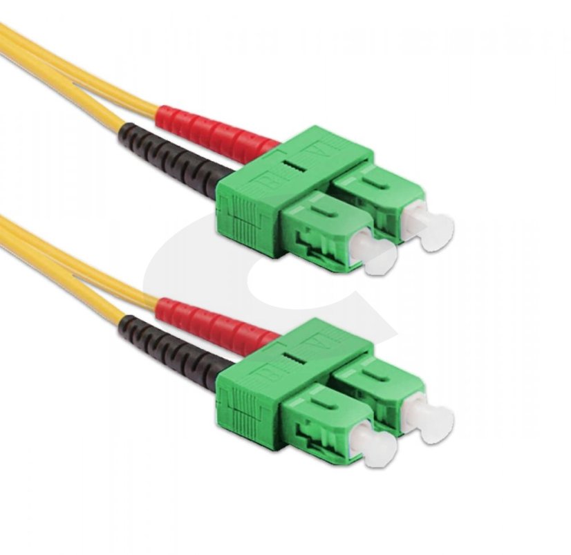 Optický patch kabel SC/APC-SC/APC 9/125 OS2, G657A1, duplex, 0,25m