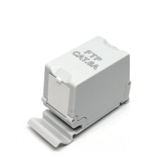 Zásuvka na DIN lištu se spojkou cat.6A STP RJ-45-RJ45, bílá