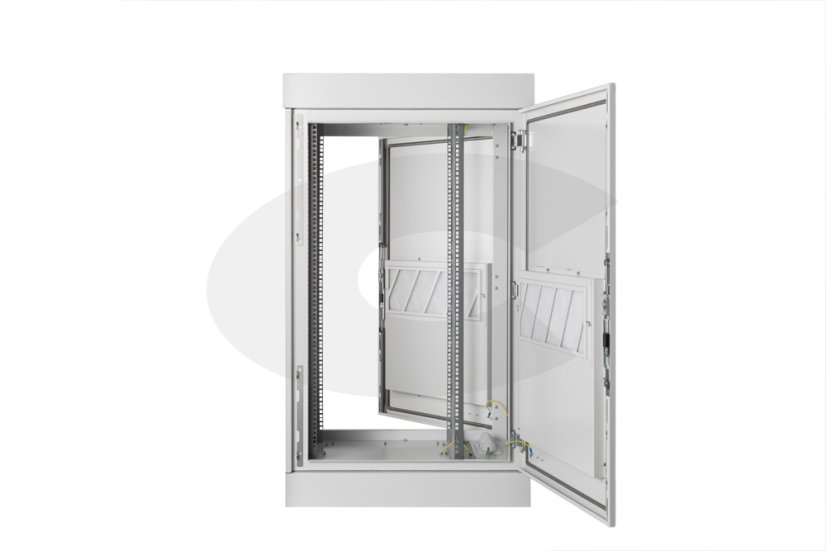 19" venkovní rozvaděč 24U š.800mm hl. 600mm, krytí IP55, dveře plechové