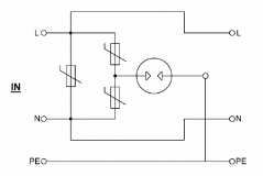 RAB-PD-X07-A1 - 19“ rozvodný panel 8xCZ zásuvka,3x1,5mm,2m kabel,bleskojistka