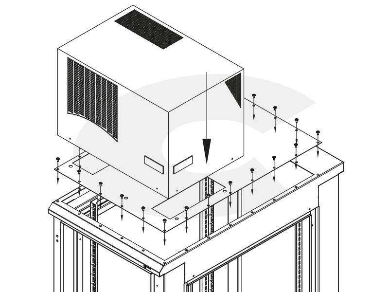 Horní chladicí jednotka RAC-KL-ETE-X1, 1400W, montáž