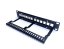 10 Patch panel 12port modulární s vyvazovací lištou, zadní pohled