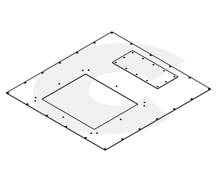 RAC-RV-X66-XV, Redukce pro montáž ventilační jednotky do čepice RIE 600x600 mm