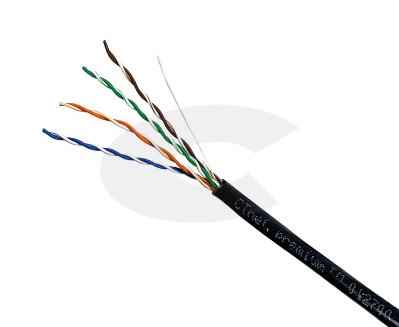CTnet kabel UTP cat.5e, drát, PE (venkovní jednoplášť) 