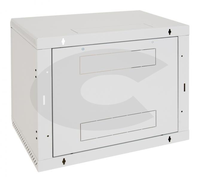 RBA-12-AS4 - 19“ nástěnný jednodílný rozvaděč Triton 12U hl.400mm - Farbe: Šedá - RAL 7035, Tür: Glastüren