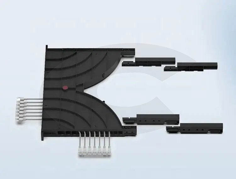 19" vyvazovací panel 1U průběžný, horní pohled