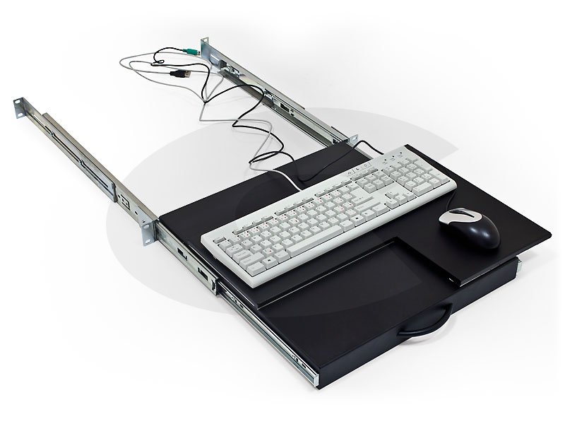 RAB-UP-X40-A1 - 19“ polička výsuvná/otočná pro klávesnici a myš 450mm