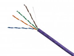 CTnet kabel UTP cat.5e drát LSZH fialový (Dca), 305m (v boxu KFlan)