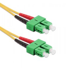 Optický patch kabel SC/APC-SC/APC 9/125 OS2, G657A1, duplex, 0,25m