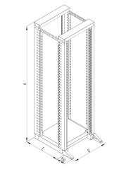 RSX-27-XD6, 19" otevřený stojan 27U dvoudílný