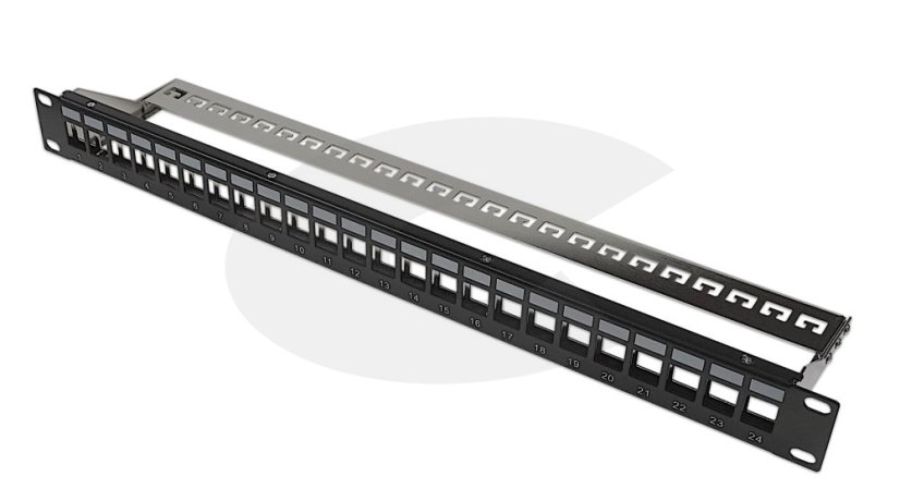 CTnet patch panel 24port UTP/FTP modulární, 1U