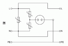 RAB-PD-X08-A1 - 19“ rozvodný panel 8xDE zásuvka,3x1,5mm,2m kabel,bleskojistka