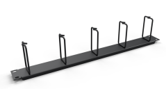 19" Kabelführungspanel 1U, 5x Ringe 40x80mm