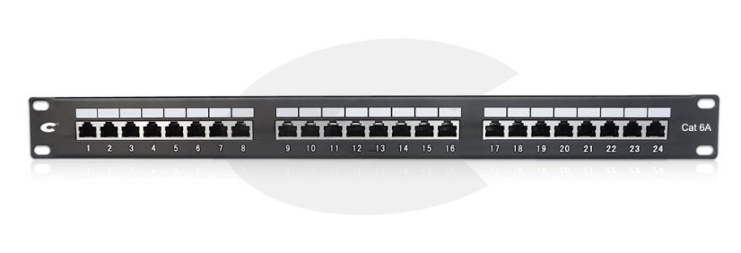 CTnet Patch panel 24 port FTP cat.6A, 1U, 24x RJ45