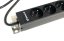 19“ napájecí panel 1U, 9xCZ, 2m kabel CZ, RAL9005