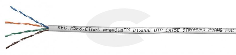 CTnet kabel UTP cat.5e lanko PVC (Eca), 305m