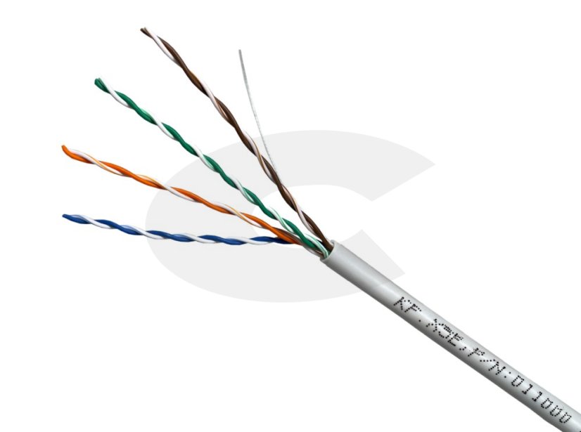 KFLan kabel UTP cat.5e, drát, PVC (Eca), 305m