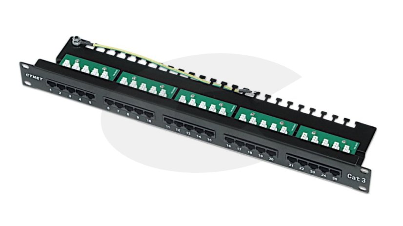 CTnet patch panel 25 port cat.3, 1U, ISDN