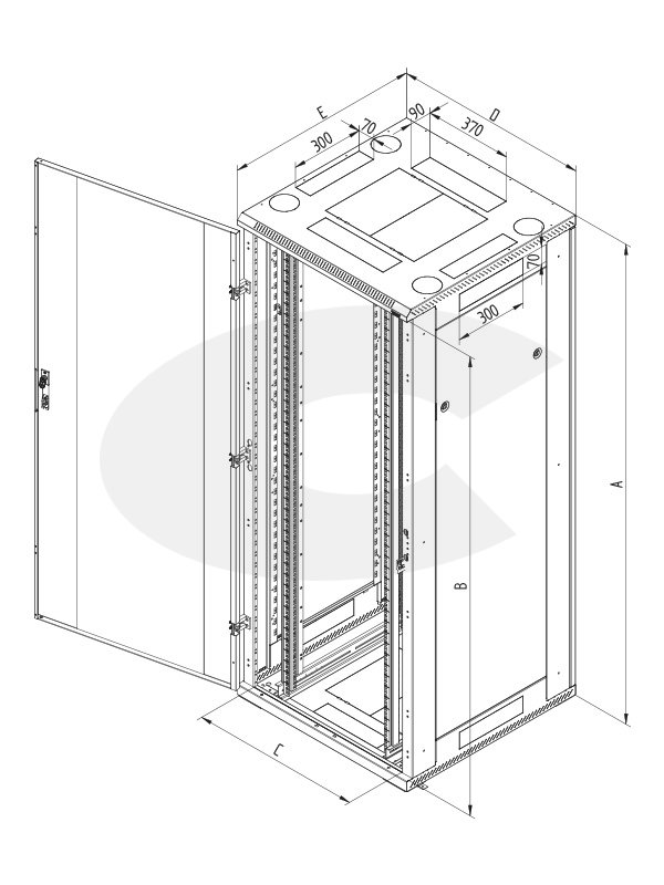 RTA-42-A82 - 19“rozvaděč RTA Triton 42U š.800mm hl.1200mm, krytí IP20, nosnost až 1500kg