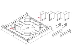 RAB-VP-R01-A1 - držák rezervy kabelů, rozměry